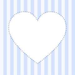 青のストライプとハートのフレーム