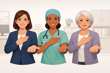 Obraz na płótnie Canvas International Womens Day Give to Gain Campaign 2026, 8 march theme, support IWD with diverse women in professional attire