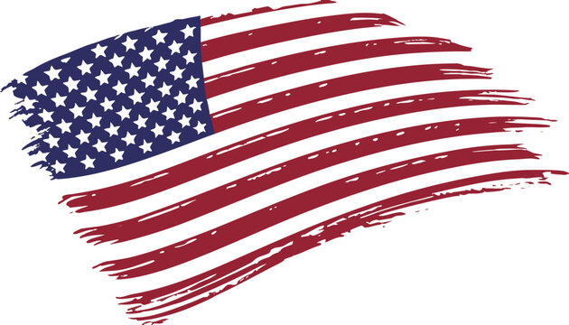 Artistic American Flag &ndash; Presidents&rsquo; Day Patriotic Brushstroke Design