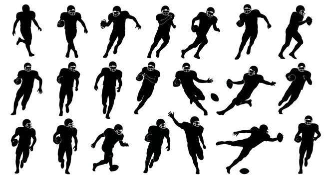 Dynamic Soccer Players in Action, Silhouetted Figures Playing Football, Sports Movement and Energy