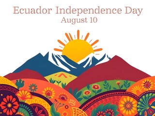 Ecuador Independence Day August 10 Cultural Heritage Illustration