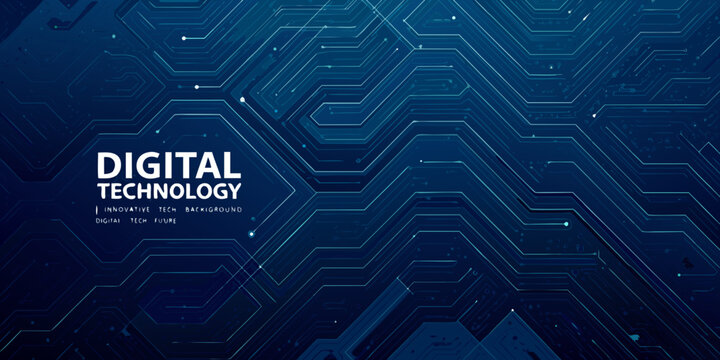 Abstract digital technology background featuring interconnected hexagonal circuit patterns
