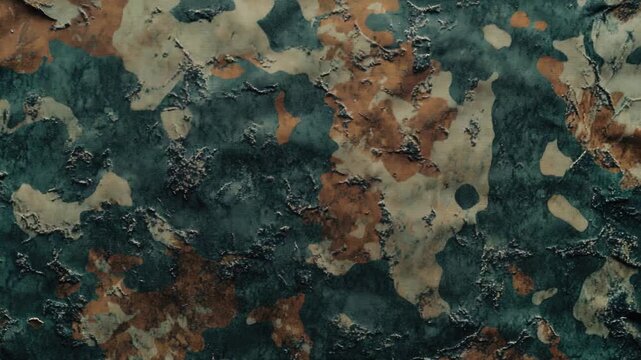 Video A close-up shot of camouflage wallpaper pattern