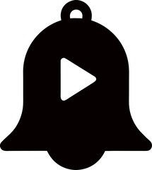  you-tube subscribe bell icon silhouette  vector  on white background 