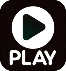 play stor icon silhouette  vector on white background 