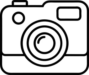 phone camera vector outline  icon  on white background 