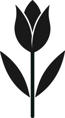 modern tulip flat illustration silhouette   vector  icon  on white background 