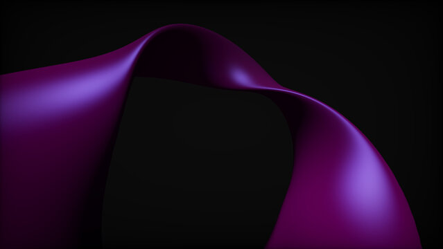 Dark 3d render of mobius loop ribbon