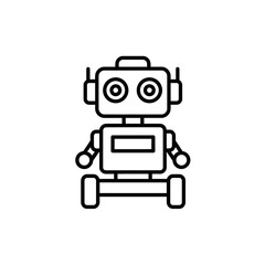 Obraz premium Robot Icon – Cute AI Bot Symbol for Technology, Automation & Education Design