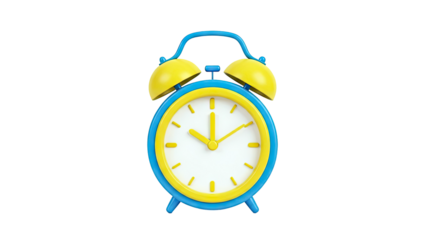 Blue and Yellow Alarm Clock