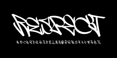 Graffiti Handwritten Brush Font Alphabet, Urban Street Style Typography. © Cheppy