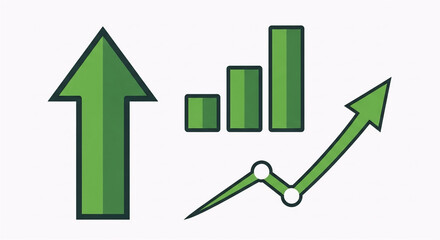 business graph with arrow
