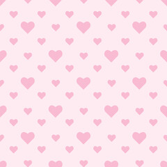 Pastel pink hearts on soft white background for Valentine's Day