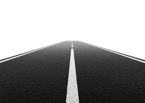 Asphalt road receding into darkness; center lane divides it