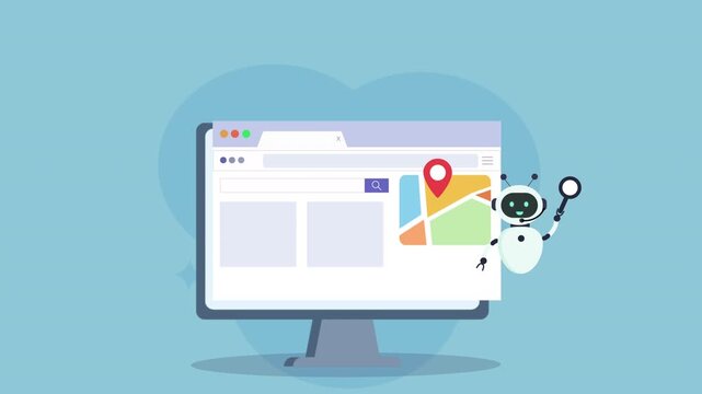 Computer Screen Displaying Online Map and Social Media Interface.