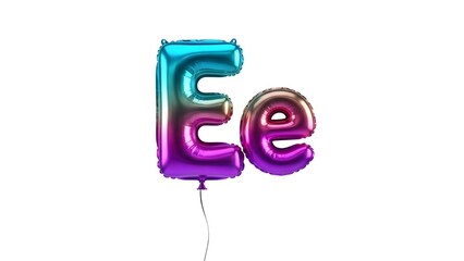 Fototapeta premium Colorful gradient foil balloon featuring uppercase and lowercase letter e