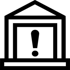 System Alert : Abstract black and white vector icon representing a system alert or important notification using symbolic emphasis geometry. Designed without alarms, bells, or interface elements, suita