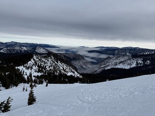 snow covered mountains
