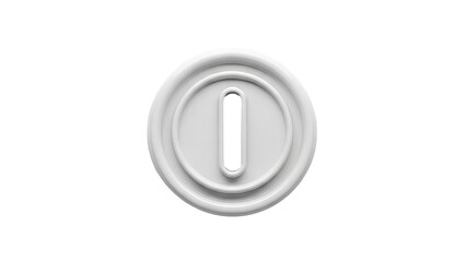 White '0' Number Symbol Icon on Gray Background