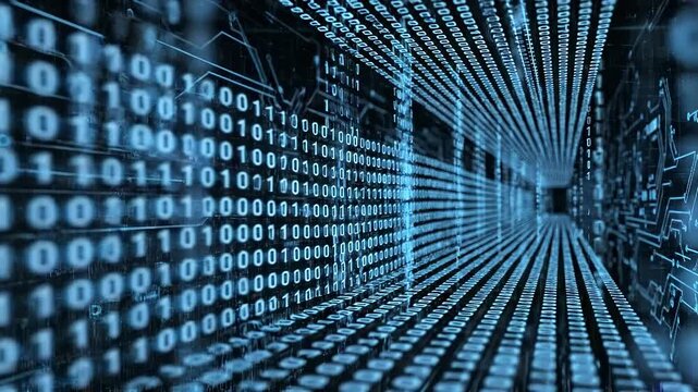 Digital tunnel of binary code and information technology