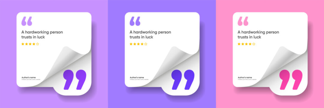 3D bubble testimonial banner, quote, infographic. Social media post template designs for quotes. Empty speech bubbles, quote bubbles and text box. Vector Illustration EPS10.