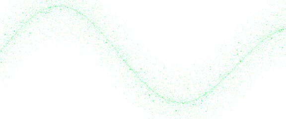 Green dotted wave pattern isolated on transparent background