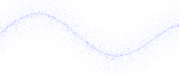 Blue dotted wave pattern isolated on transparent background