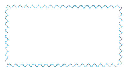 Wavy rectangular frame isolated on transparent background