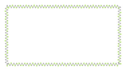 Decorative square frame with zigzag pattern isolated on transparent background