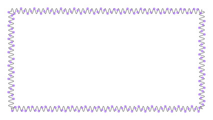 Square frame made of wavy lines isolated on transparent background