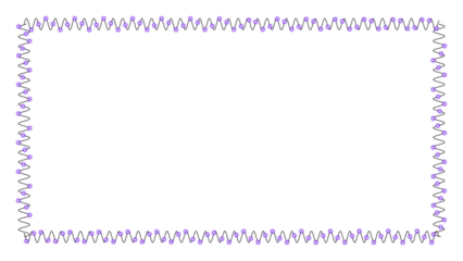 Square frame made of wavy lines isolated on transparent background