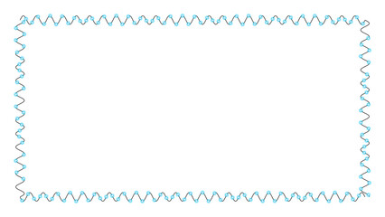 Wavy rectangular frame isolated on transparent background