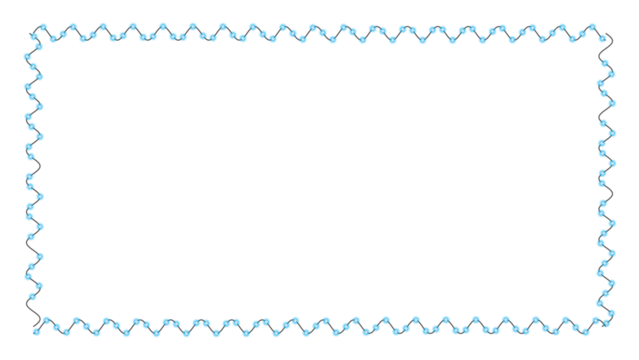 Wavy rectangular frame isolated on transparent background - Powered by Adobe