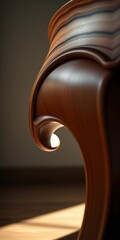 Sculpted wood curves, a cabriole leg's birth in ambient glow, focus on artisanal shaping, artisanal,  classic lines