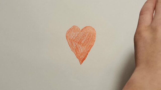 A short stop motion animation for Valentine's Day. This romantic video with red heart and caption, hand-drawn in pencil in a simple, children&rsquo;s style.