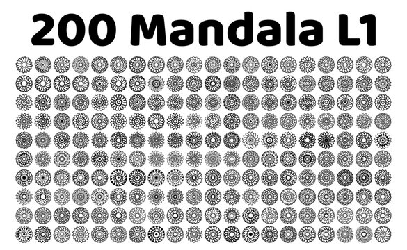 various mandala collections - 200 set yoga pattern