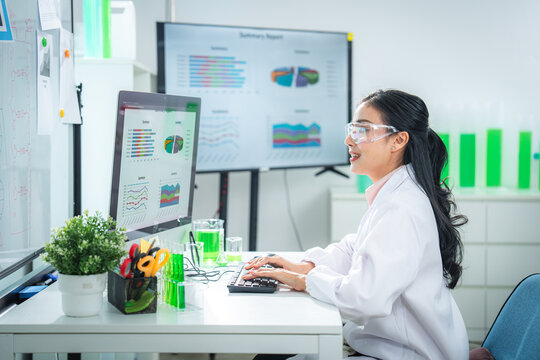Scientists collaborating in a modern laboratory, nurturing plant-based research represents sustainability, clean energy, and biotechnology innovation ESG strategy, green technology, and corporate use.