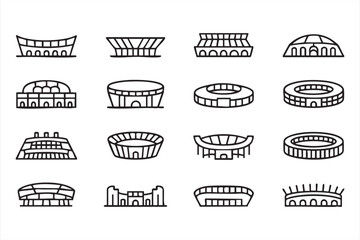 Stadium and Arena Icons for Sports Architecture and Venue UI © Icon Nest