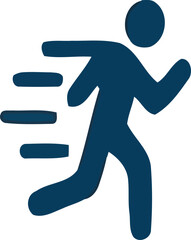 Fototapeta premium Running man silhouette icon on a treadmill representing sport fitness race and athlete activity