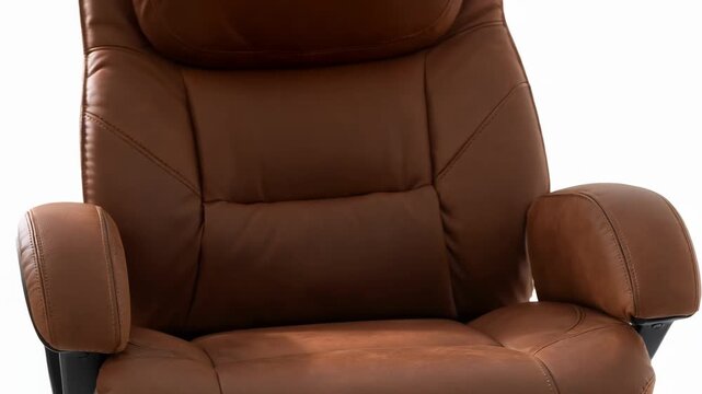 Comfortable office chair with padded seating and backrest showcasing smooth leather material and flexible adjustments for prolonged desk work