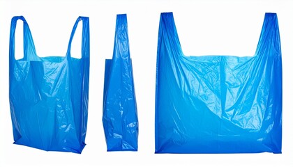 blue plastic bags isolated