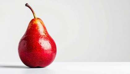 single red pear isolated on white