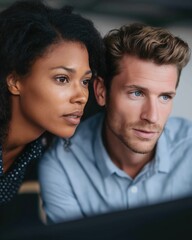 Colleagues collaborating on project planning office setting workspace focused engagement