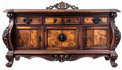 antique wooden chest isolated