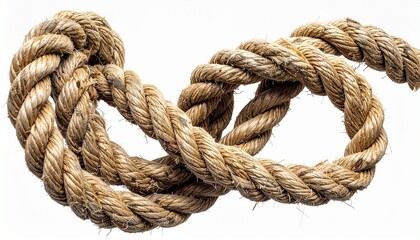Nautic strong rope isolated on white or transparent background