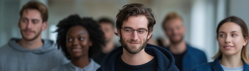 Colleague team spirit showcase office environment group collaborative atmosphere