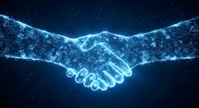Handshake of trust and partnership - Powered by Adobe