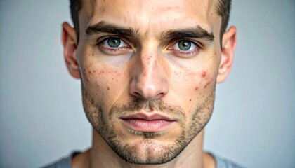 Man with bruises on his face.