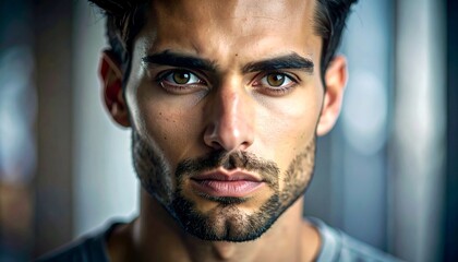 Portrait of a Handsome Young Man with Beard.