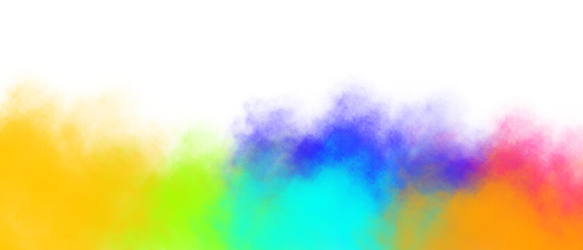 Vibrant rainbow colored gradient with soft blurred edges on transparent background